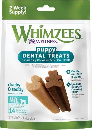 WHIMZEES by Wellness Puppy Dental Chews Natural Grain-Free Dental Dog Treats M/L