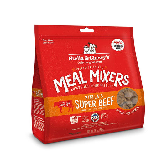 Stella & Chewy's Freeze-Dried Raw Grain Free Stella’s Super Beef Meal Mixers Dog Food 18 Oz