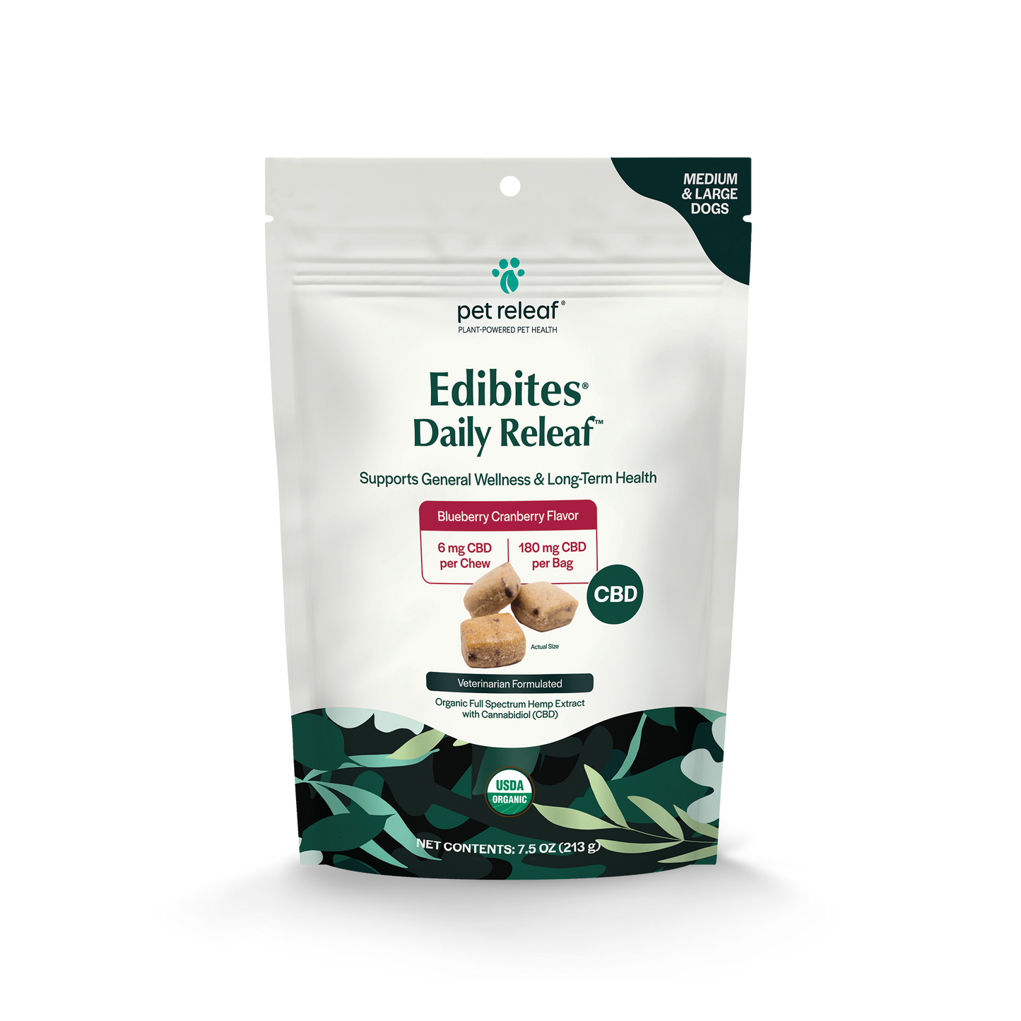 Daily Releaf Edibites For M/L Dogs – Blueberry Cranberry