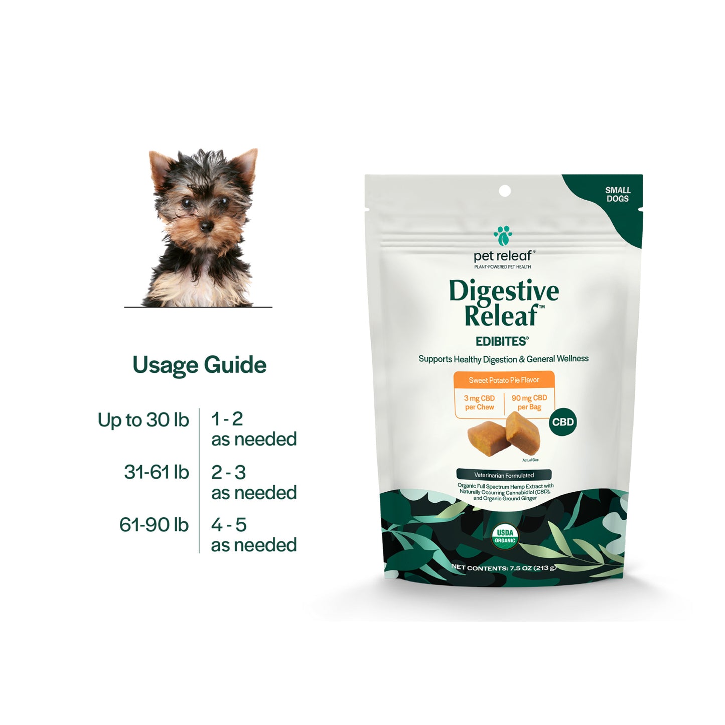 Digestive Releaf Edibites For Small Dogs – Sweet Potato