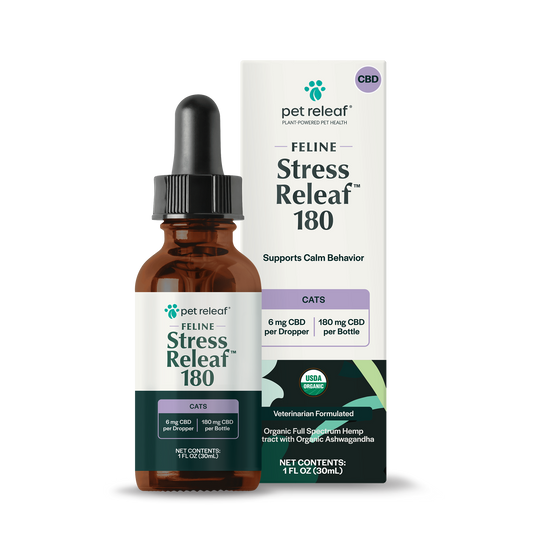 Feline Stress Releaf 180mg Calming Oil For Cats Organic USDA