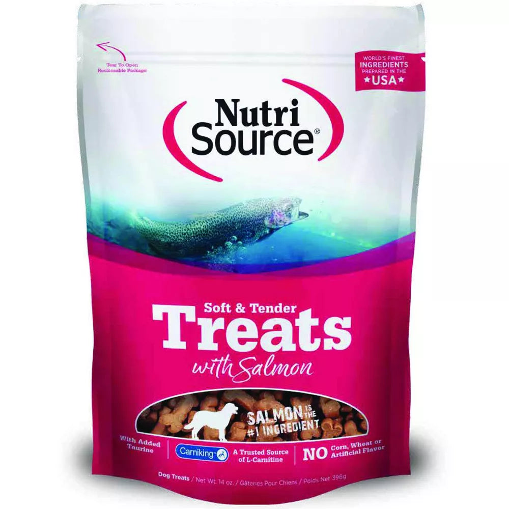 NutriSource Soft & Tender Salmon Dogs Treats - 14 Oz