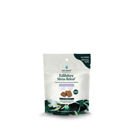 Stress Releaf Edibites For Dogs – Travel Size, Peanut Butter & Carob