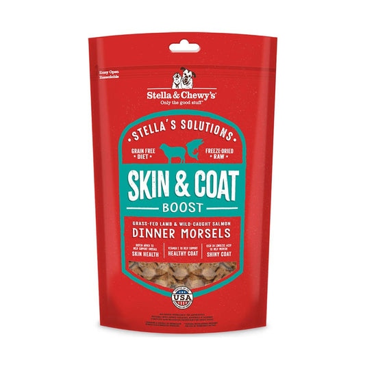 Stella & Chewy's Solutions Freeze-Dried Lamb & Salmon Dinner Morsels with Skin & Coat Boost Dog Food 13 Oz