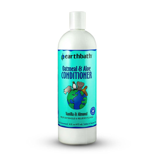 earthbath Oatmeal & Aloe Conditioner, Vanilla & Almond, Helps Relieve Itchy Dry Skin, Made in USA, 16 oz