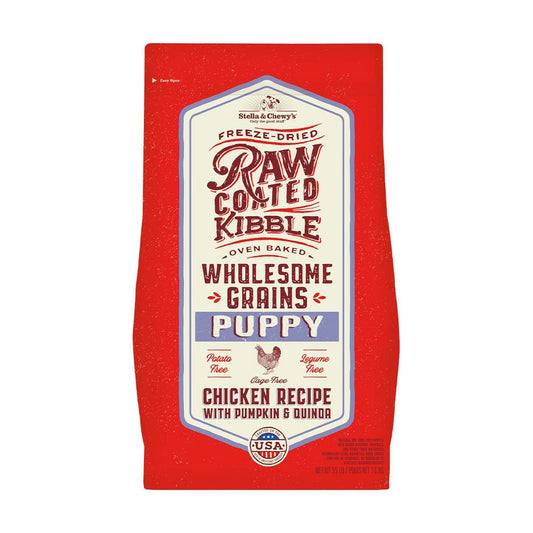 Stella & Chewy's Raw Coated Wholesome Grains Chicken Recipe with Pumpkin & Quinoa Puppy Food 3lbs