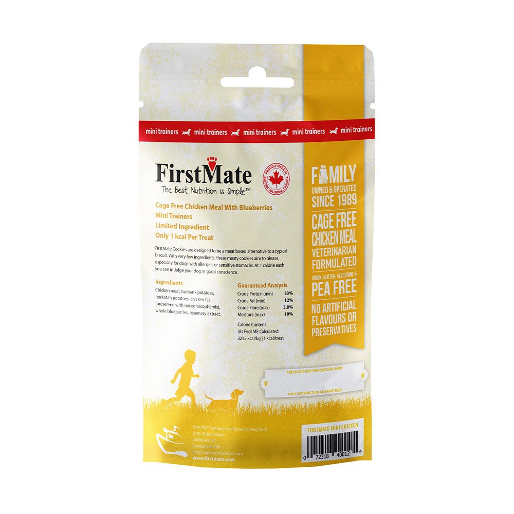 FirstMate Mini Chicken with Blueberry Treats for Dogs 8oz