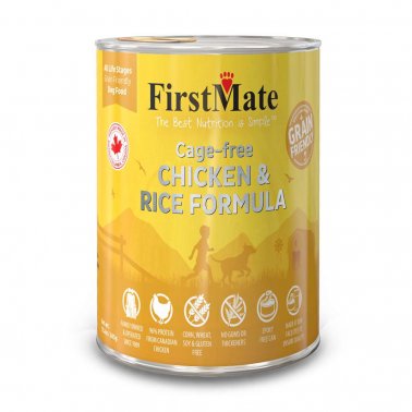 FirstMate Grain Friendly Cage Free Chicken & Rice Formula Dog Can Food 12/12.2 Oz